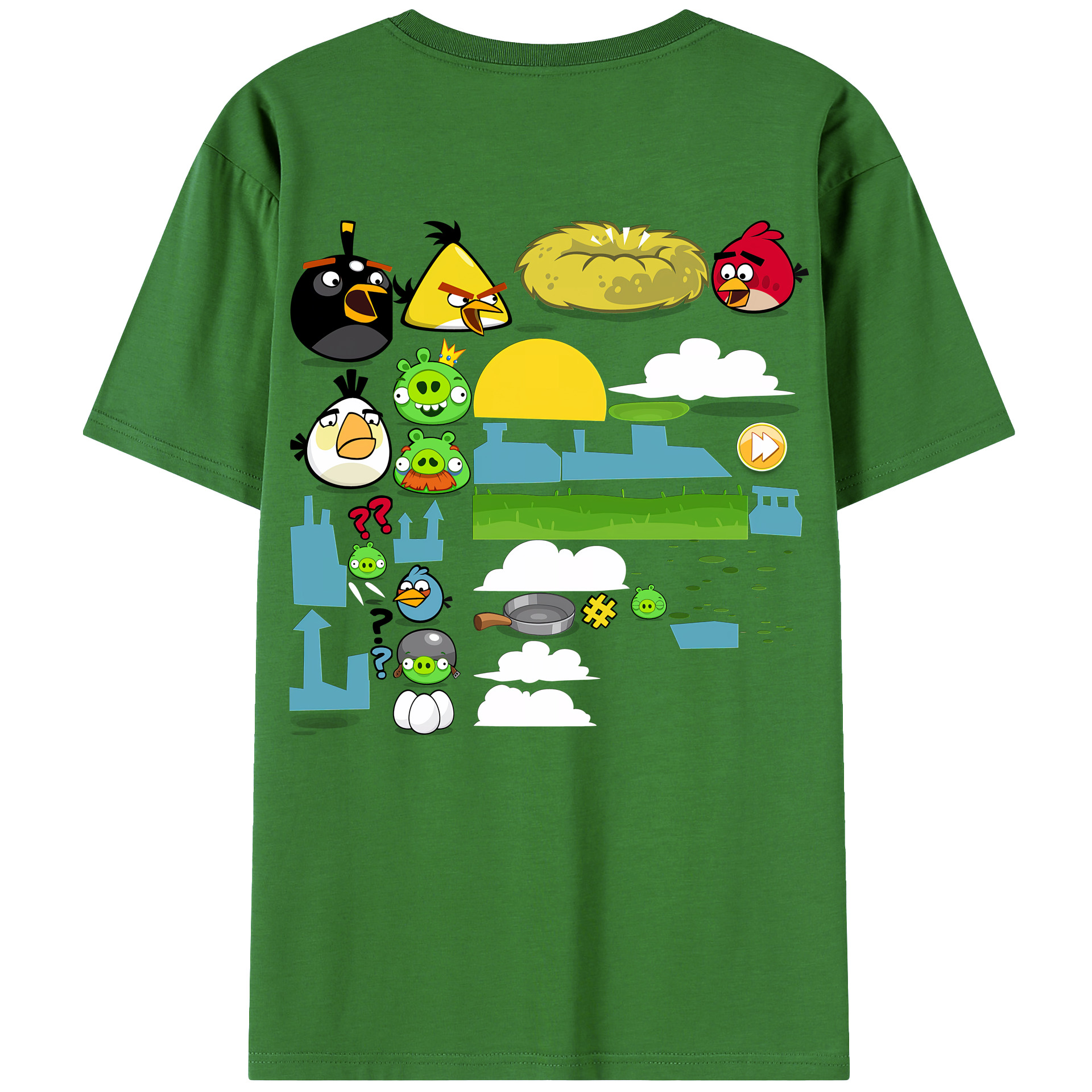 （画像用） Angry Birds アングリーバード レディース半袖Tシャツ(バックプリント)